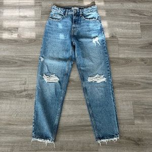 zara distressed mom jeans